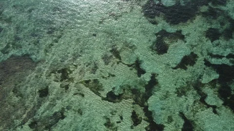 Aerial top down move right over Geger Beach Stock Footage 329077509