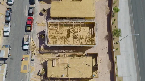 Aerial Top Down Moving View of Las Vegas Residential Construction Vídeos de archivo 333690214
