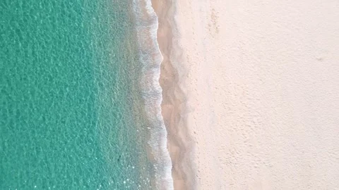 Aerial top down nature view of rocks and beach near the blue sea of Palamos.. 스톡 동영상 246294886