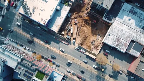 Aerial top down of Prospect Heights Brooklyn city skyline during fall in Ne.. Stock Footage 284756721