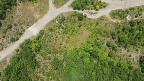 Aerial top down of road in summer abandoned coal town Centralia Pennsylvani.. 動画素材 291563830