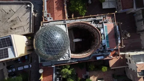 Aerial Top-Down Rotation over the Dali Museum Stock Footage 331120691