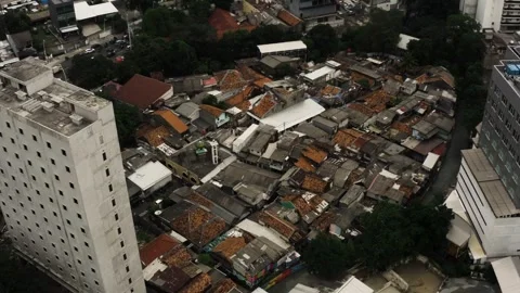 Aerial top down shot Favela District wit... | Stock Video | Pond5