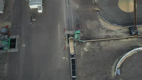 Aerial top down shot of Grain cargo truc... | Stock Video | Pond5