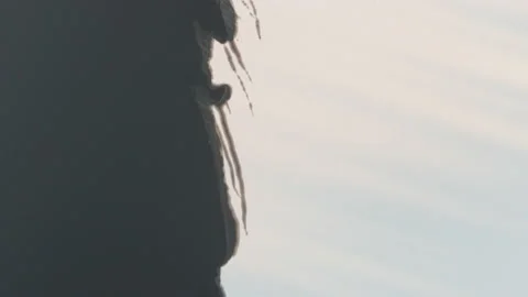 Aerial Top Down Shot Of Ice Line On Lake Inari During Sunset Stock Footage 224299520