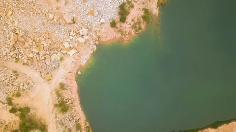 Aerial top down shot of quarry blue waters,Johor,Malaysia Stock Footage 118237668