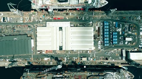 Aerial top down shot of two new cruise s... | Stock Video | Pond5
