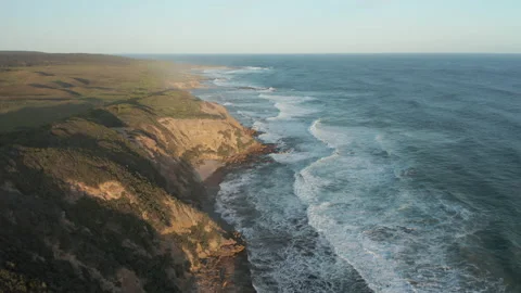 An aerial top down sunset shot of Cape Otway lighthouse, Abollo Bay, Australia Video stock 236888157