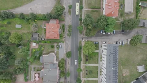 Aerial Top-Down Tracking of Bus and Cars in Gniezno 스톡 동영상 325816650