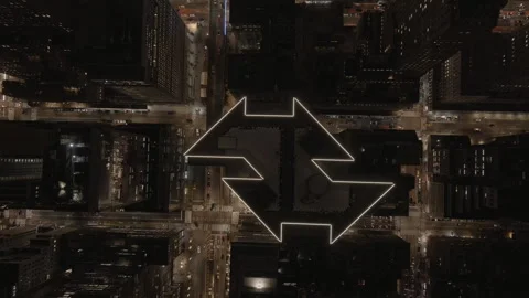 Aerial Top Down View of 101 Park Avenue Skyscraper Building 6K LOG Stock Footage 258881601