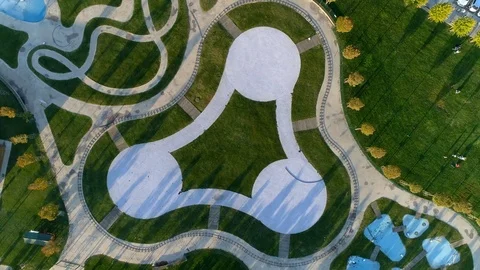 Aerial Top Down View of Abstract Image on a Public Park Stock Footage 97804708