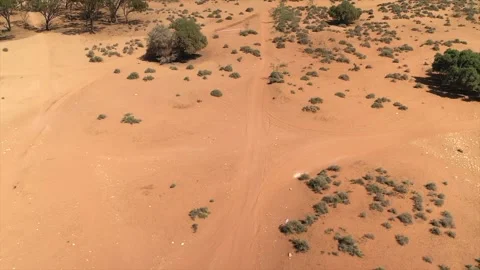 Aerial top down view of arid terrain in Morocco Stock Footage 333983121