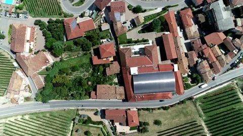 Aerial top down view of Barolo 4k Stock Footage 144884582