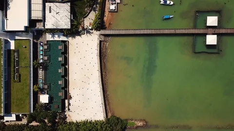 Aerial top down view of beach resort,Nongsa,Batam,Indonesia Stock Footage 109395183