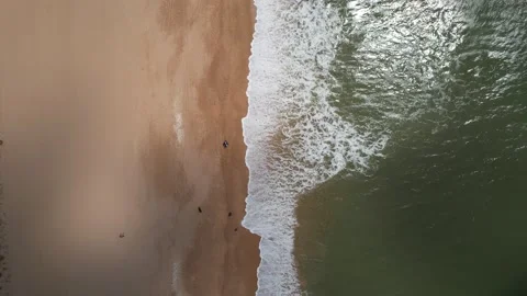 Aerial top down view of beach in Falesia, Vilamoura, Portugal Stock Footage 179574991