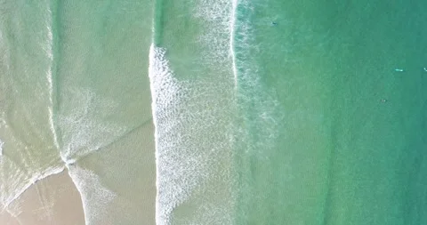 An aerial top down view of a beautiful paradise beach, Summer Vacation Stock Footage 316847069
