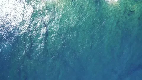 Aerial top down view of blue azure turquoise sea water texture Stock-Footage 168250200