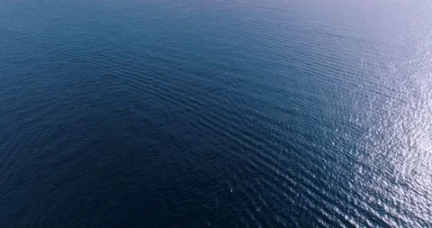 Aerial top down view of blue azure turquoise sea water surface. Balearic Sea Stock Footage 201943893