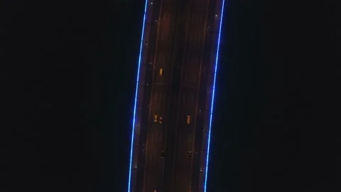 Aerial top down view of the bridge in the modern city, drone view of the bridge Stock-Footage 145999082
