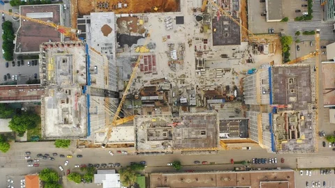 Aerial top down view of the building construction Stock Footage 108752255