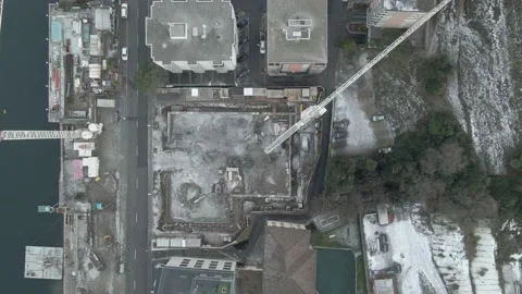 Aerial top down view of Building Site Video stock 171064159