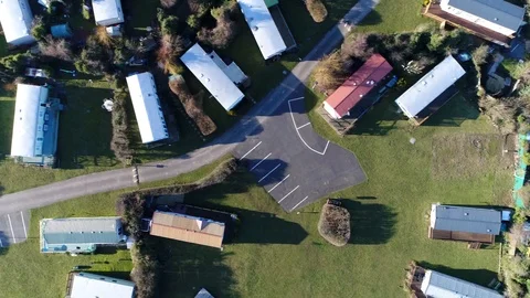Aerial top down view of campsite 4k Stock Footage 87910958