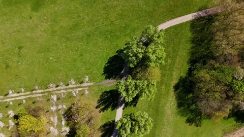Aerial top-down view of a cargo ship navigating a canal Stock Footage 335064068