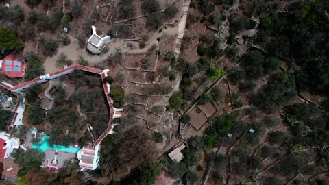 Aerial top down view of Casa Dali house of Salvador Dali in Port Lligat Cos.. 스톡 동영상 245912667