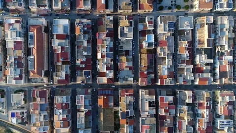 Aerial top down view of city building block located in metropolitan town 4k Stock Footage 119198420