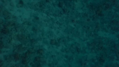 Aerial top down view of coral reef with crystal clear water in Asia Stock Footage 128481011
