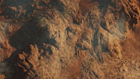 Aerial top down view of desert landscape. Time lapse sun Stock Footage 172203554