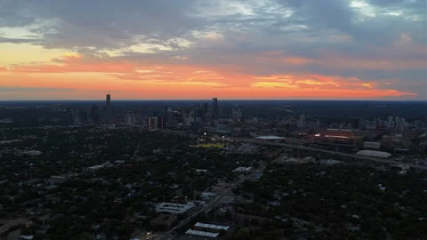 Aerial Top Down View of Downtown Austin Skyscrapers and Streets Texas Stock Footage 335820369