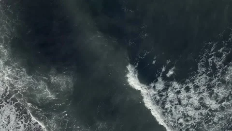 Aerial Top Down View on Dramatic Mediterranean Sea with Soft Waves Stock Footage 132278907
