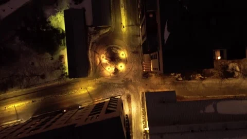 Aerial top down view of East Helsinki night  Video stock 268467577