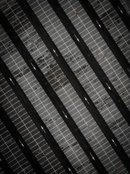 Aerial top down view of empty parking lot Stock Photos