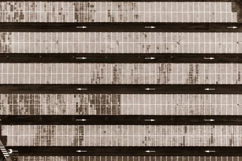 Aerial top down view of empty parking lot Stock Photos