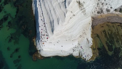 Aerial top down view flight backwards over Stair of the Turks Stock Footage 87606008