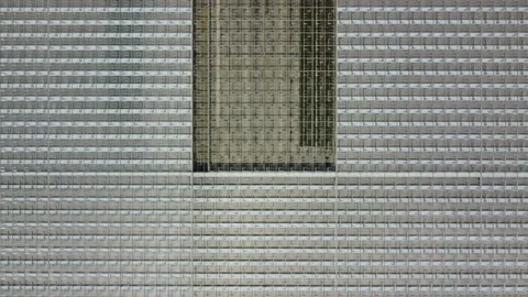 Aerial top down view flight over greenhouse also called a glasshouse 4k Stock Footage 172364452