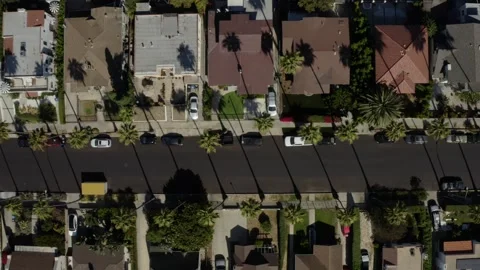 Aerial Top Down View Following Road Toward Echo Park Intersection Stock Footage 346656437
