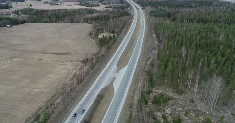 Aerial top down view on freeway road. Stock Footage 131060819