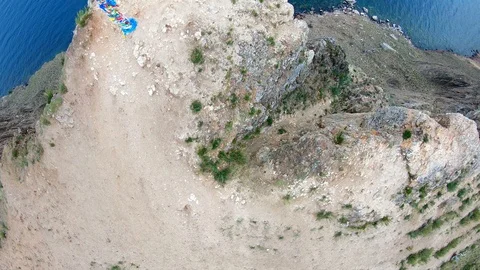 Aerial top down view of high cliff Stock Footage 108707558