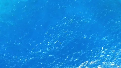 Aerial top down view from high altitude of blue azure turquoise sea Stock Footage 141952309