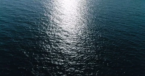 Aerial top down view from high altitude of blue azure  turquoise sea water te Stock Footage 246680797