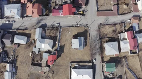 Aerial top down view of houses and neigh... | Stock Video | Pond5