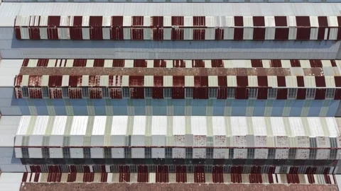 Aerial top down view of industrial building rooftop Video stock 339304627