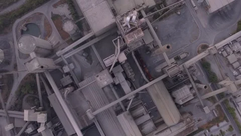 Aerial top down view of industrial cement plant Video stock 345026991