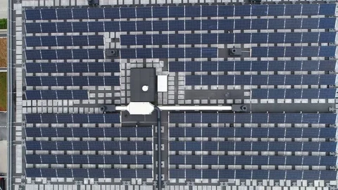 Aerial top down view of just finished modern neighborhood apartment building 4k Stock Footage 113388831