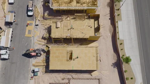 Aerial Top Down View of Las Vegas Residential Construction Development 스톡 동영상 333663128
