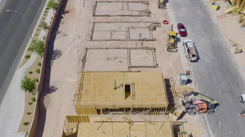 Aerial Top Down View of Las Vegas Residential Construction Development Vídeo Stock 333664588
