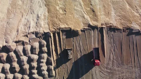 Aerial top down view of leveling ground with a bulldozer. Stock Footage 165027526